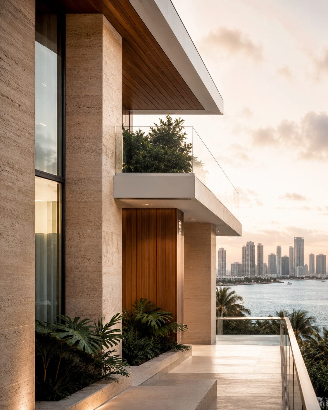 Arquitectura residencial contemporánea con materiales y terminaciones actuales